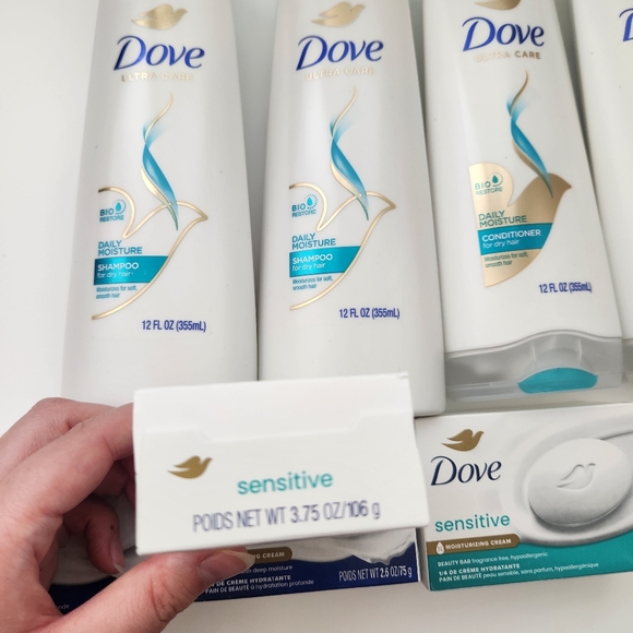 Dove Daily Moisture Hair Care Set and Dove Beauty Bar Soap - Picture 6 of 6